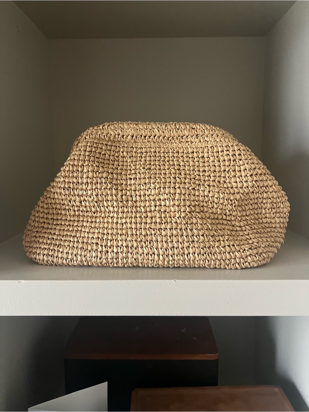 COS Clutch Bag framed Raffia Clutch Original Beige Sold Out - Picture 4 of 10